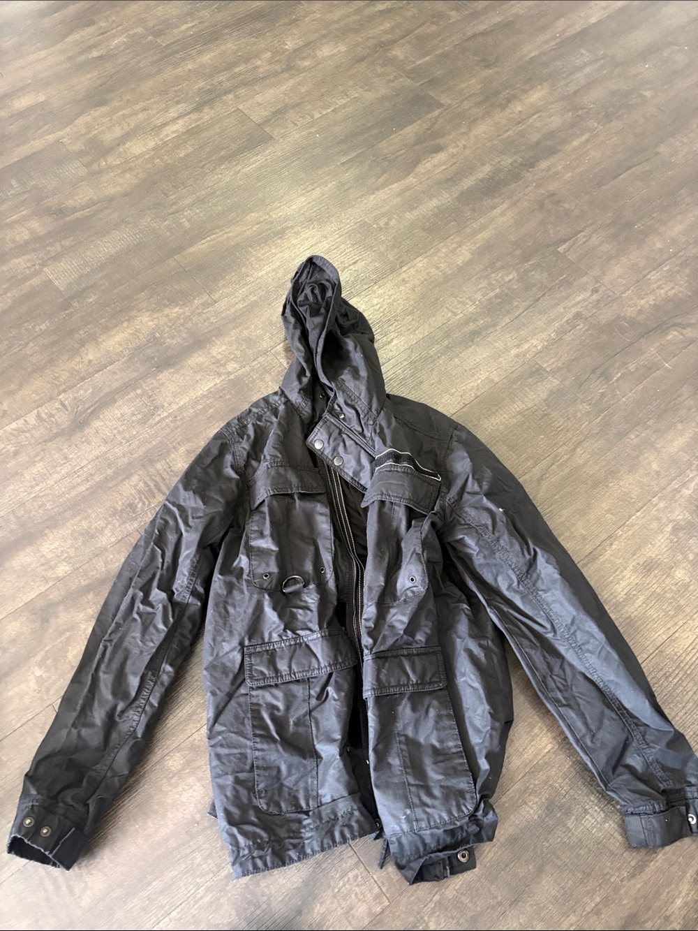 Hollister Black Hooded Field Jacket